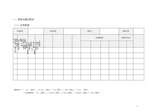 信息化工程需求分析信息化调研表.doc