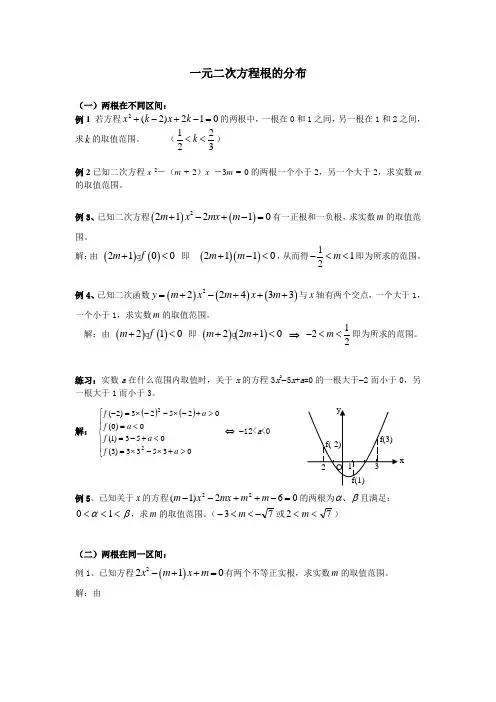 一元二次方程根的分布(讲义)