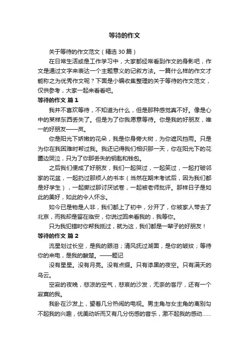 关于等待的作文范文（精选30篇）