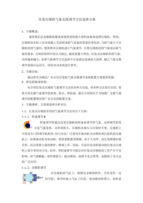 往复压缩机气量无级调节方法选择方案