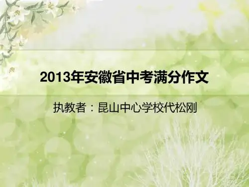 2013年安徽省中考满分作文