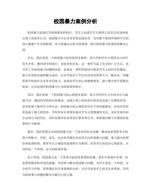 校园暴力案例分析