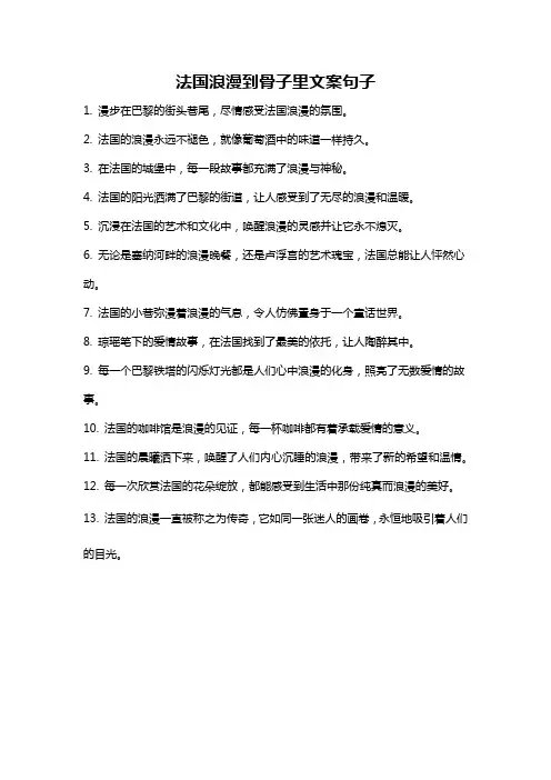 法国浪漫到骨子里文案句子