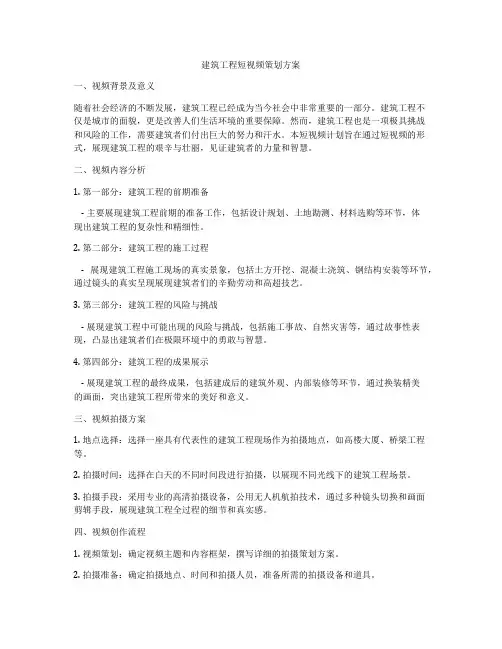 建筑工程短视频策划方案