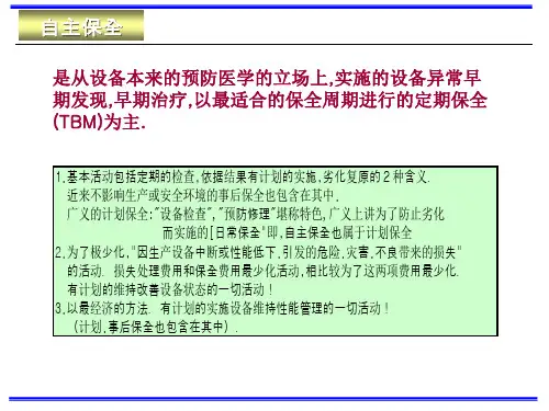 TPM自主保全活动展开