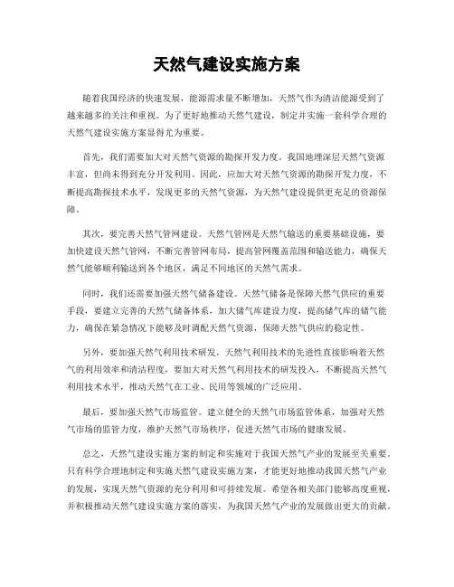 天然气建设实施方案