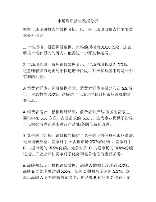 市场调研报告数据分析