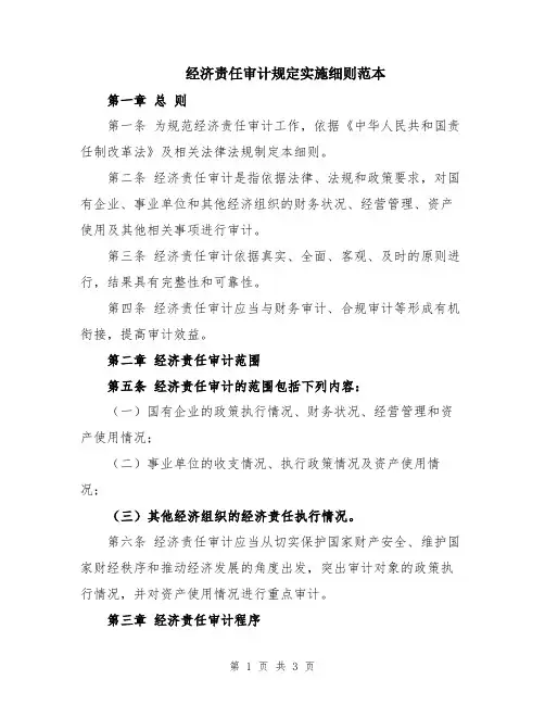 经济责任审计规定实施细则范本