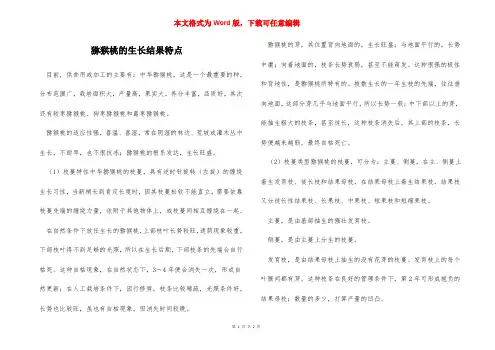 猕猴桃的生长结果特点
