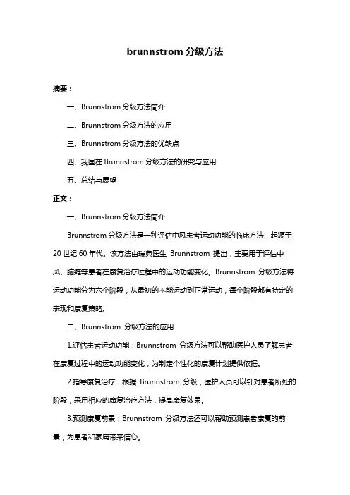 brunnstrom分级方法