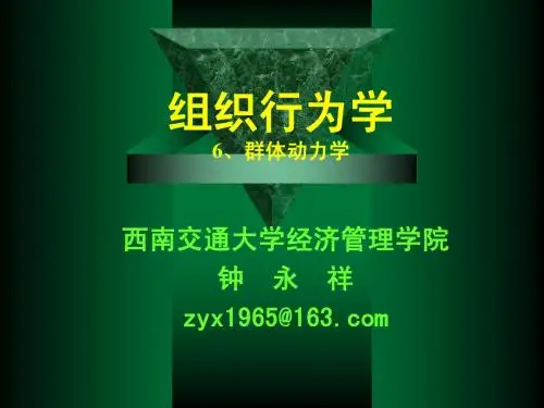 组织行为学6(群体动力)