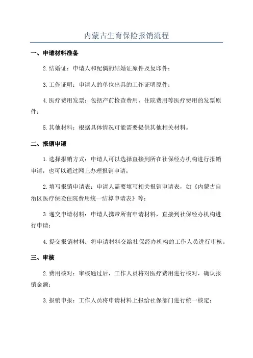 内蒙古生育保险报销流程