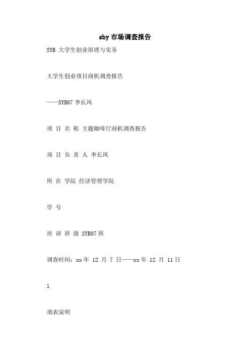 sby市场调查报告