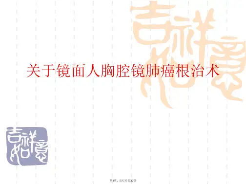 镜面人胸腔镜肺癌根治术课件