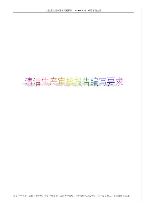 清洁生产审核报告编写要求6p