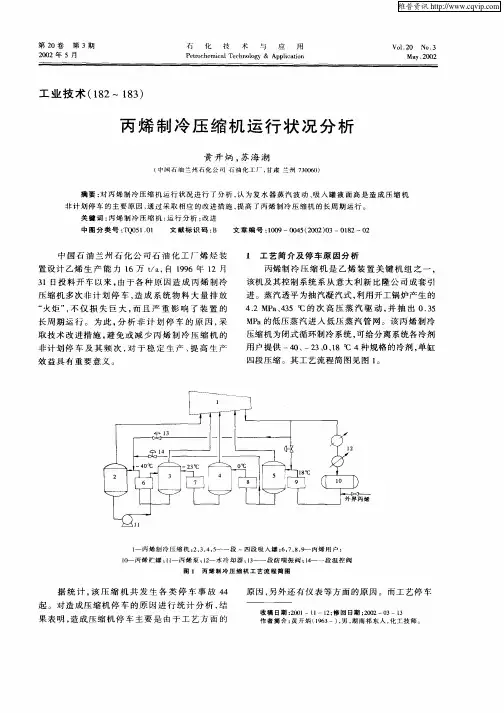 丙烯制冷压缩机运行状况分析