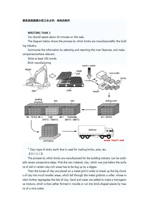 雅思流程图满分范文含点评-砖块制作