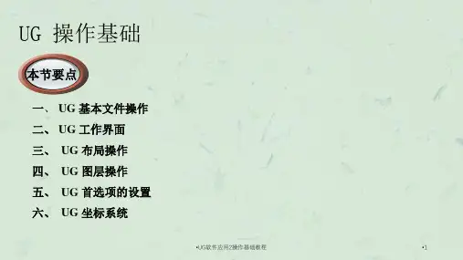 UG软件应用2操作基础教程课件