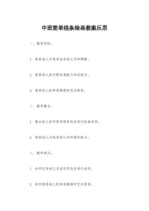 中班简单线条绘画教案反思
