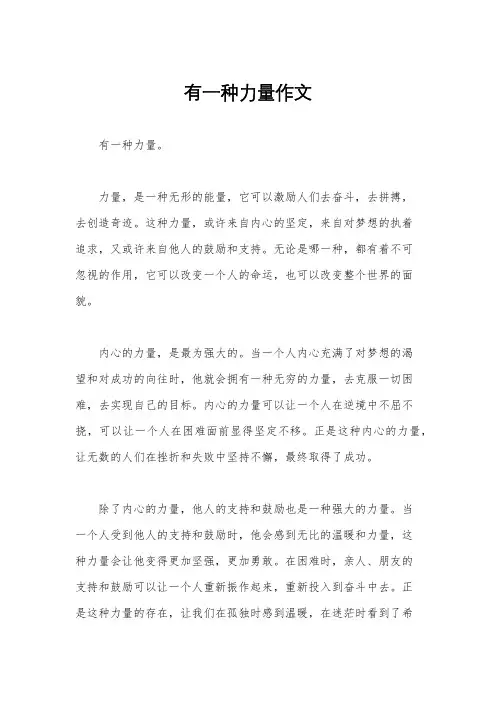 有一种力量作文