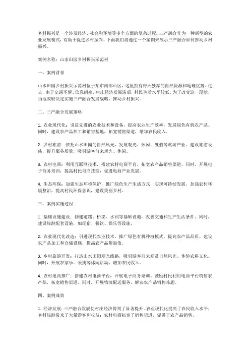 三产融合乡村振兴村庄案例