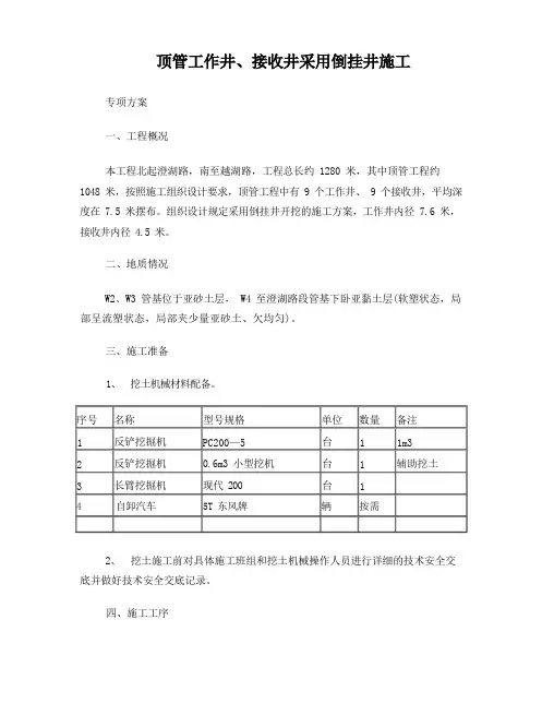 倒挂井专项施工方案