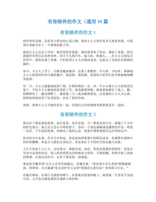 有你陪伴的作文(通用16篇