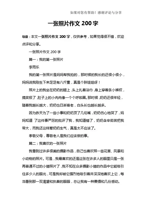 一张照片作文200字