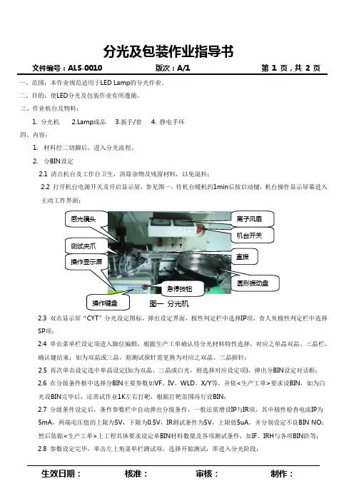 LED分光及包装作业指导书
