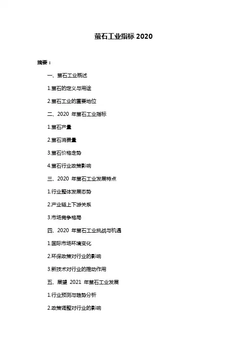 萤石工业指标2020