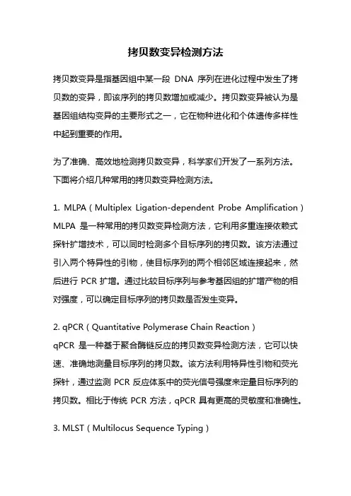 拷贝数变异检测方法
