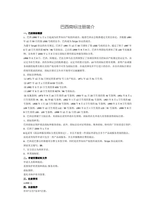 巴西商标注册简介