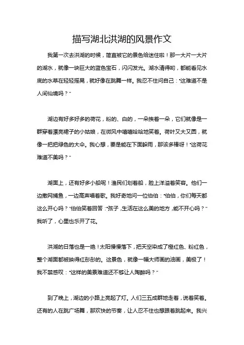 描写湖北洪湖的风景作文