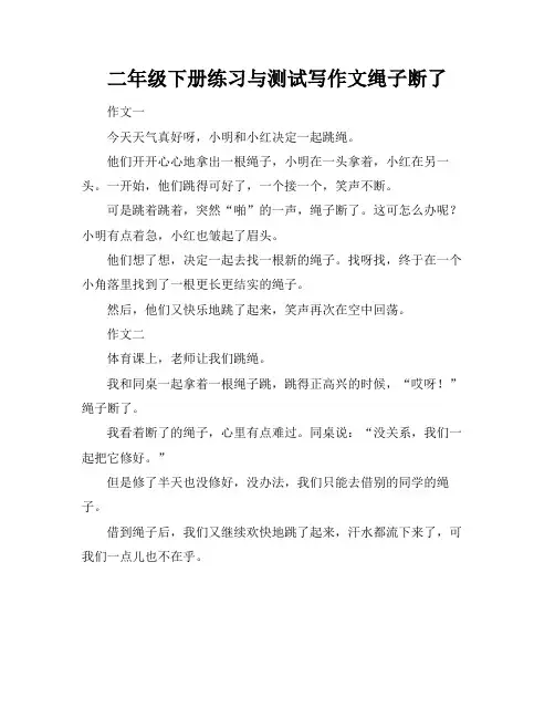 二年级下册练习与测试写作文绳子断了