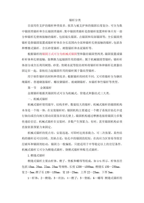 锚杆分类及性能