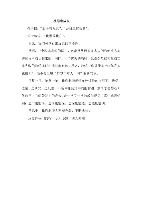 在反思中成长