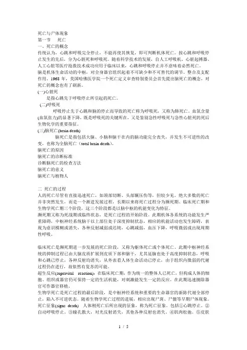 死亡与尸体现象