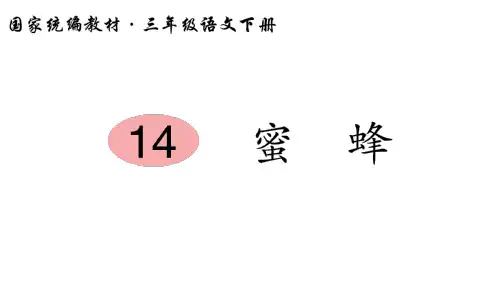 三年级下语文精品PPT 蜜蜂(笔顺) (新部编教材)