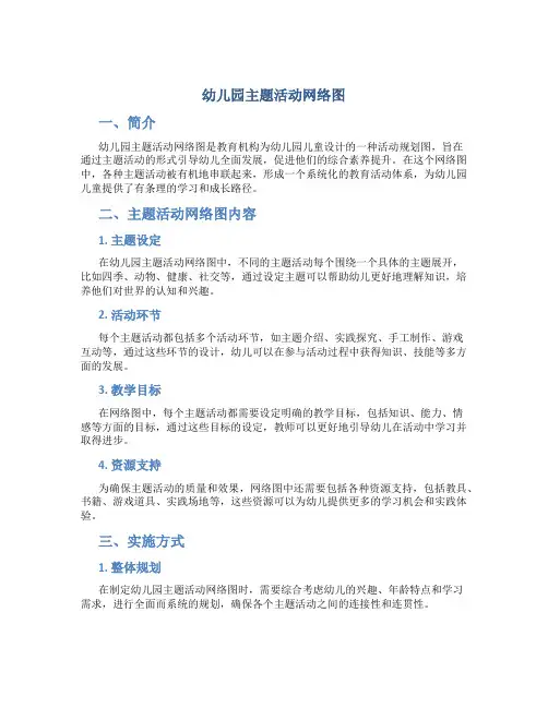 幼儿园主题活动网络图