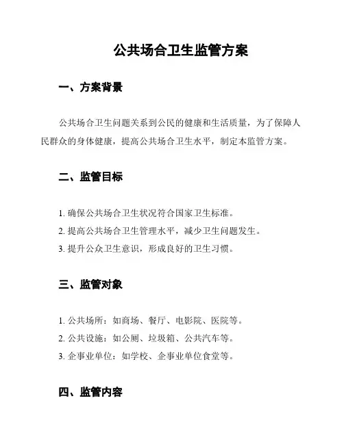 公共场合卫生监管方案