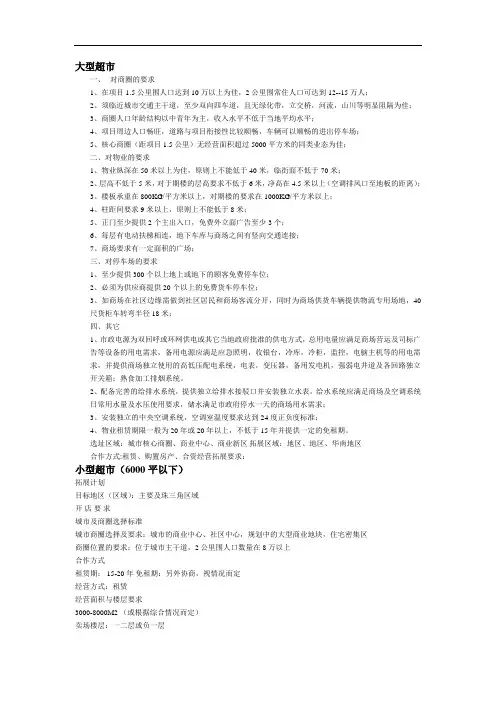商业项目选址要求内容