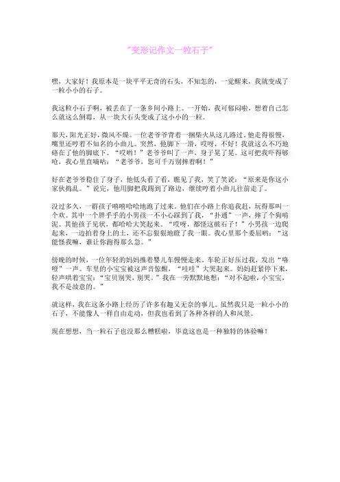 变形记作文一粒石子