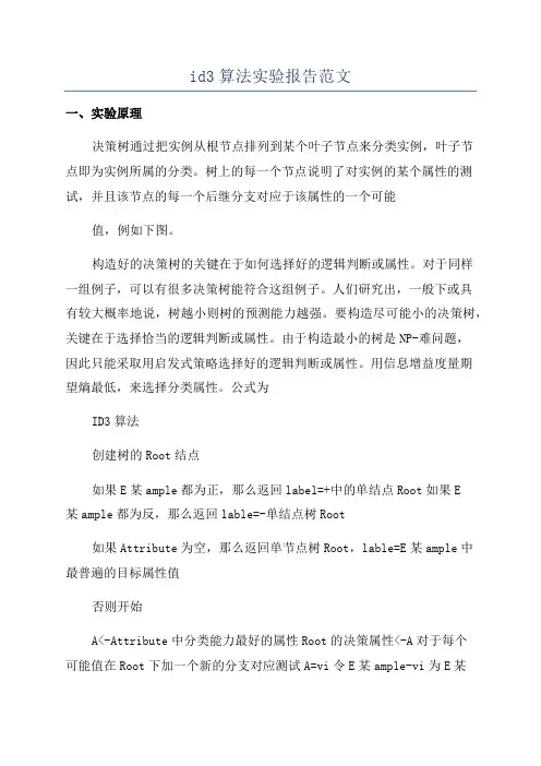 id3算法实验报告范文