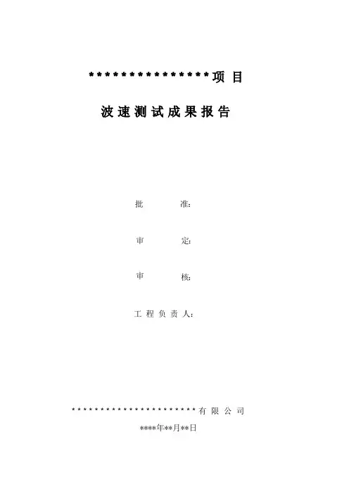 波速测试报告