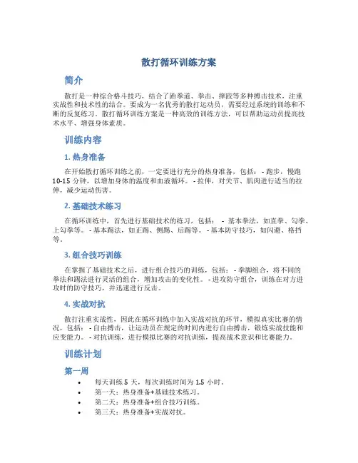 散打循环训练方案