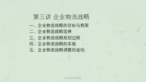 第三章企业物流战略