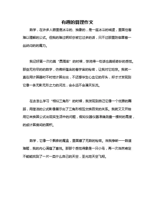 有趣的算理作文