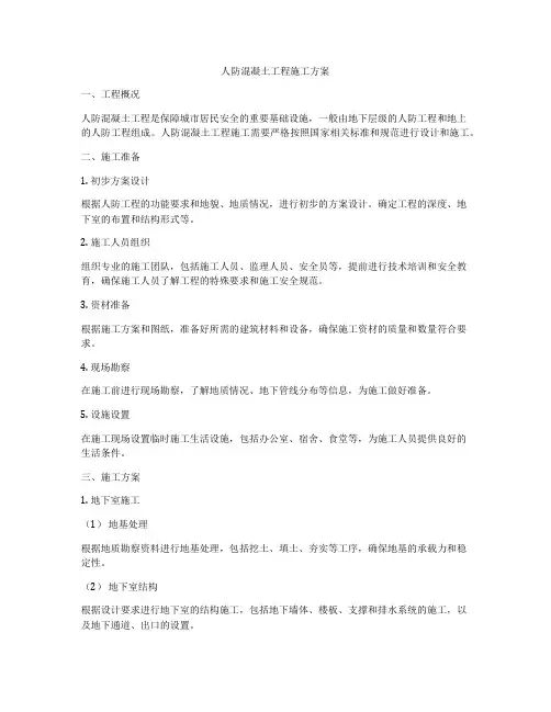 人防混凝土工程施工方案