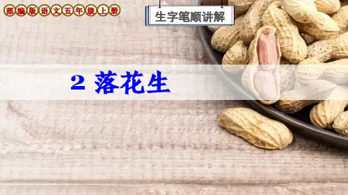 部编版语文五年级上册2课《落花生》生字笔顺讲解课件