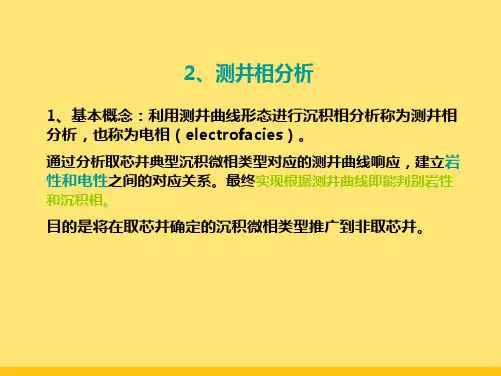 测井相分析及八大沉积